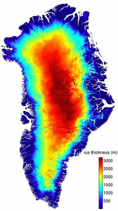 Greenland ice thickness
