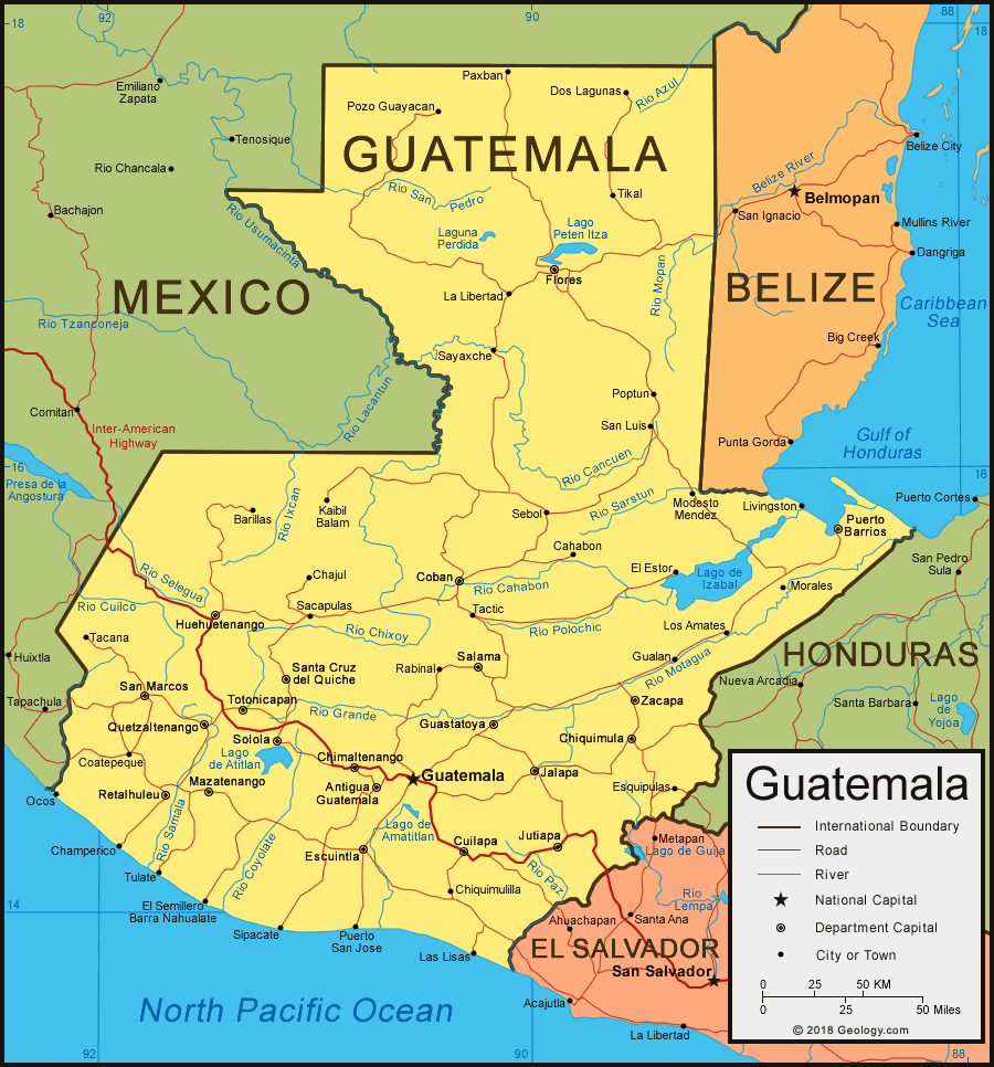 Guatemala political map
