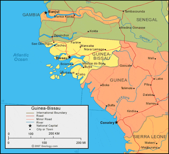 Guinea-Bissau political map