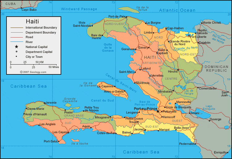 Haiti political map