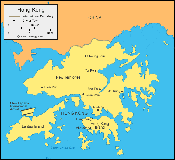 Hong Kong Map And Satellite Image