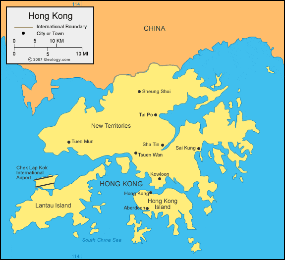 Hong Kong Map and Satellite Image