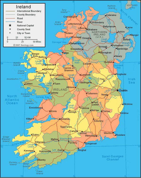 Irlande map