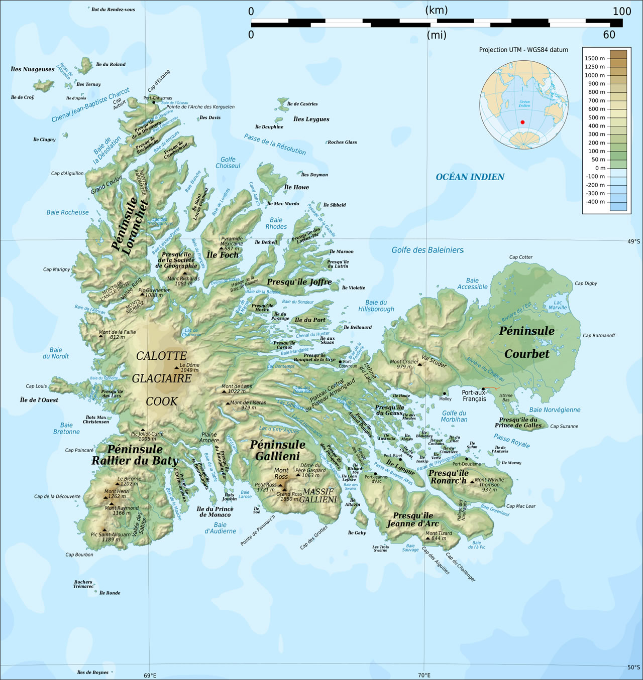 Kerguelen Islands political map