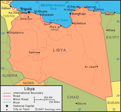 libya on world map Libya Map And Satellite Image libya on world map