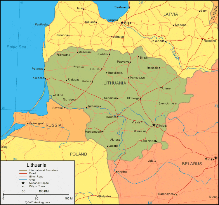 lithuania map