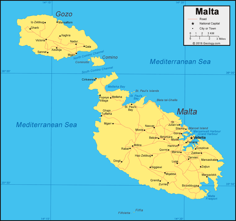 Malta political map
