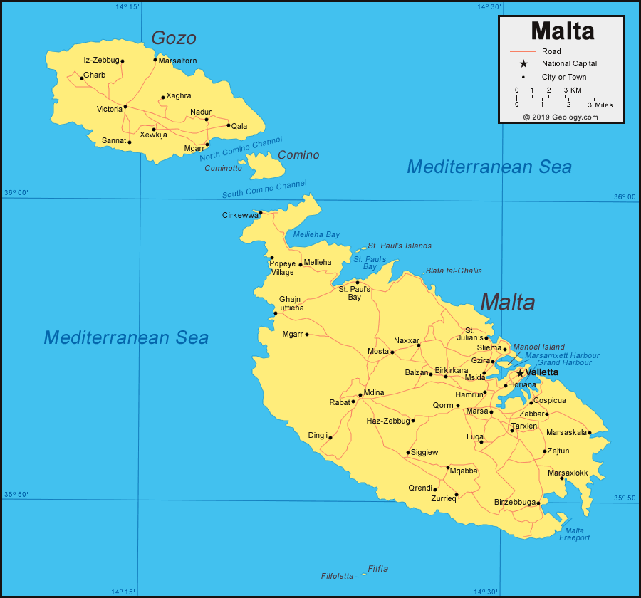 Malta Map and Satellite Image