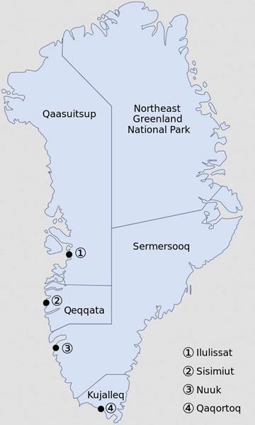 Greenland municipality map
