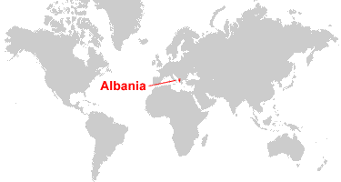 albania world map