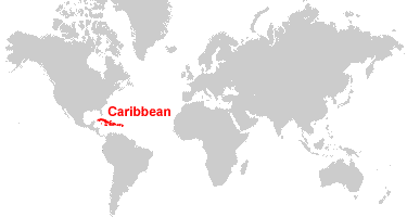 caribbean islands on world map