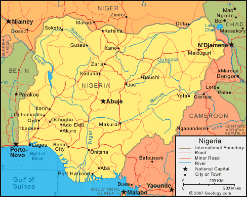 Nigeria political map