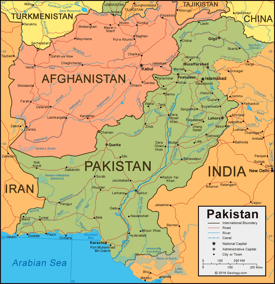 Pakistan Map and Satellite Image