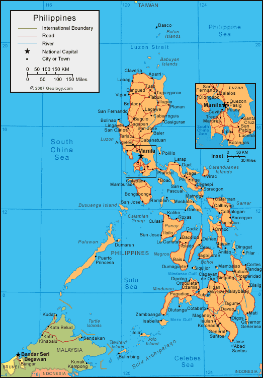 Philippines Map And Satellite Image