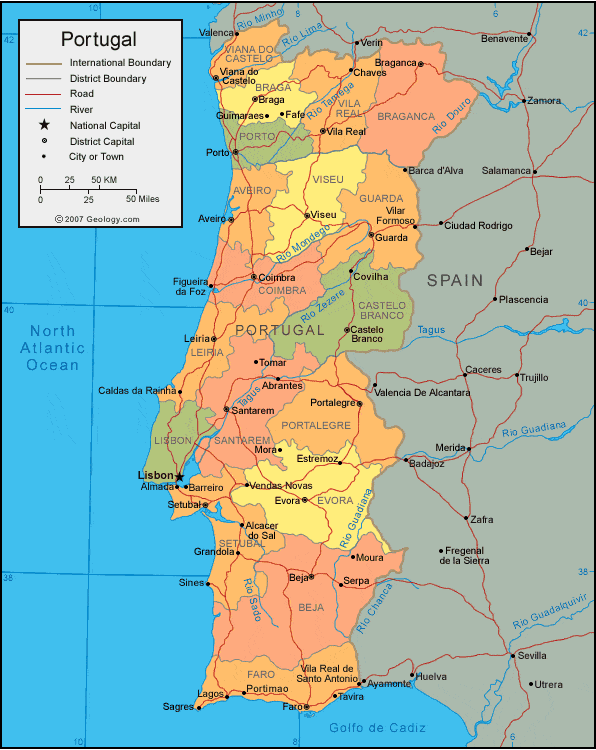 Portugal political map