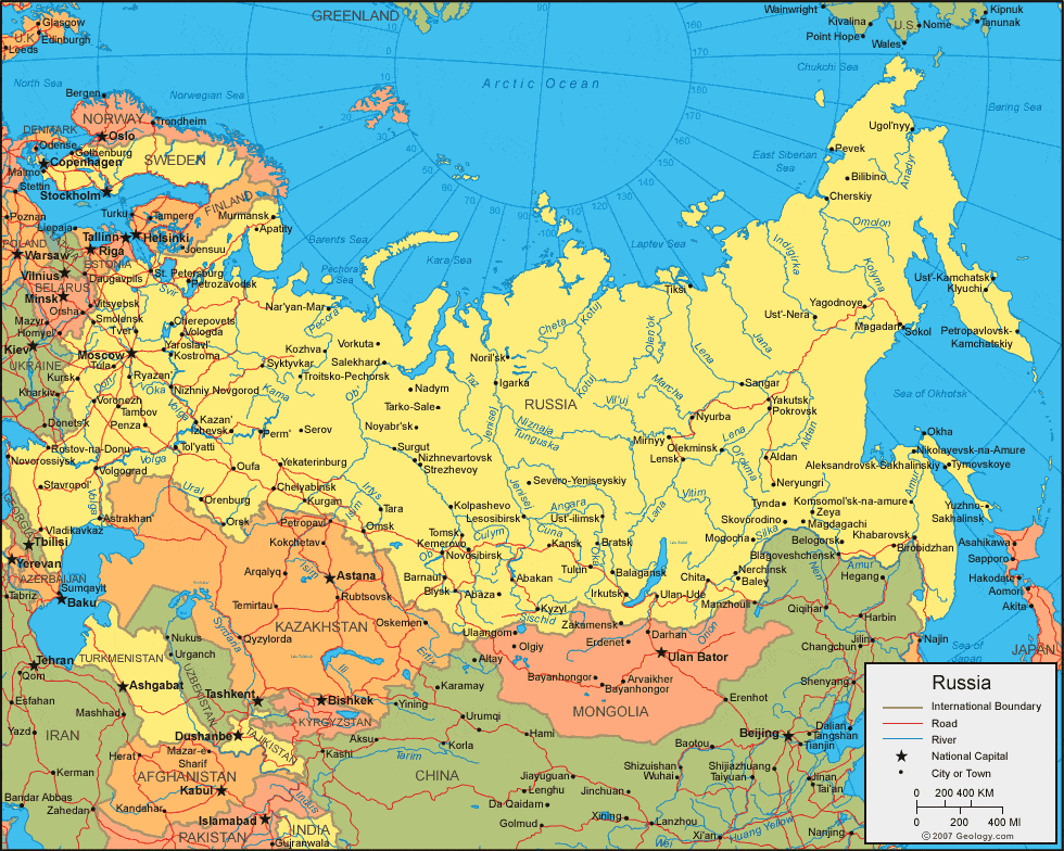 Russia political map