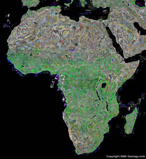 Africa Map and Satellite Image