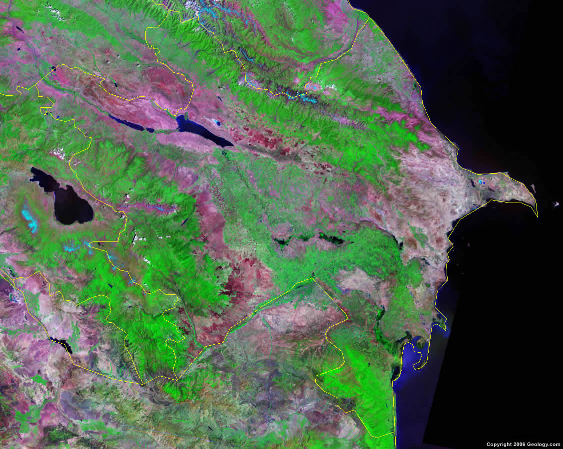 Azerbaijan satellite photo