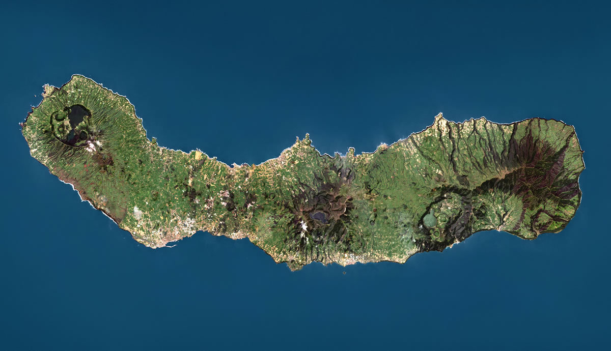 Satellite Photo of Sao Miguel, Azores