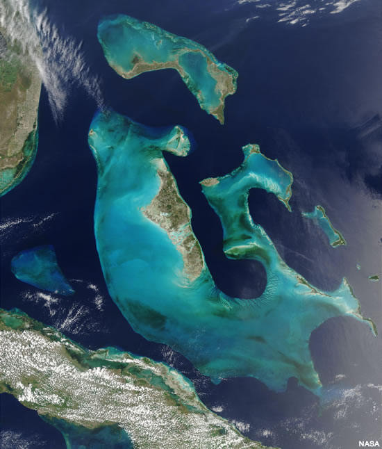 Bahamas Island satellite image
