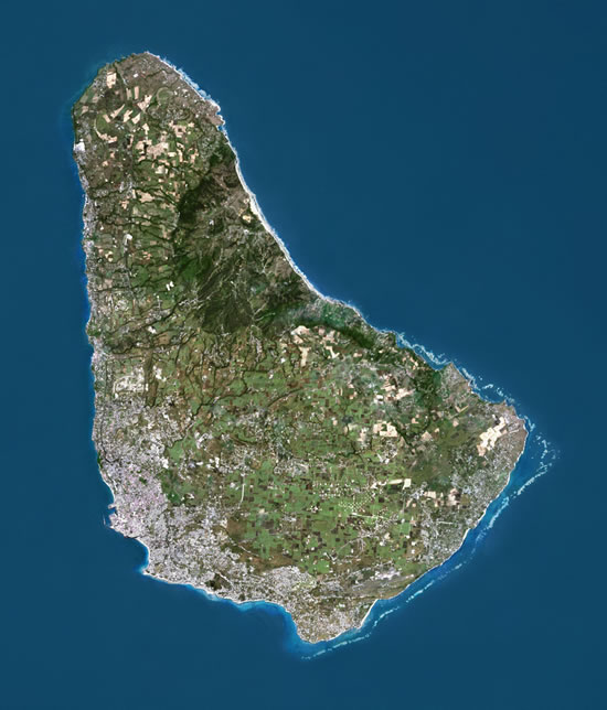 Barbados satellite photo