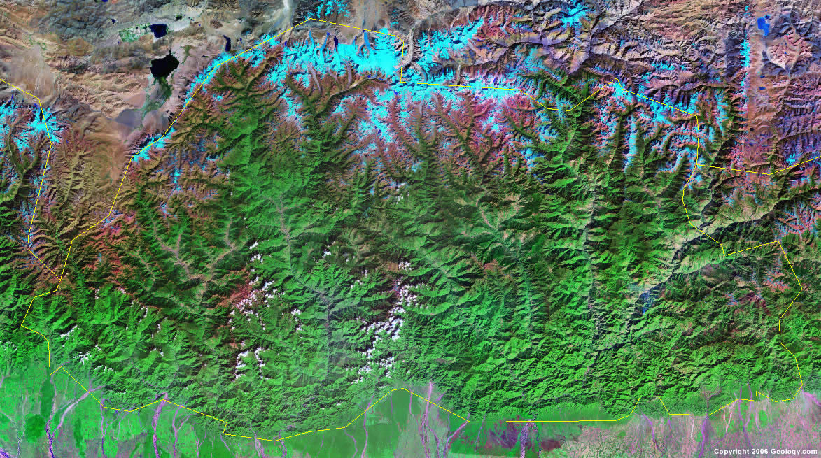 Satellite Map Of Bhutan Bhutan Map And Satellite Image