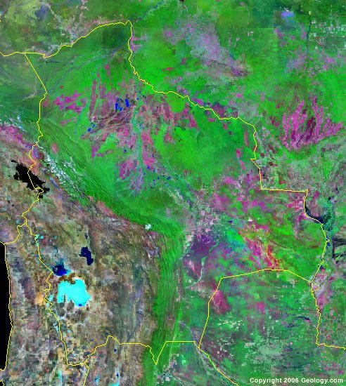 Bolivia Map and Satellite Image