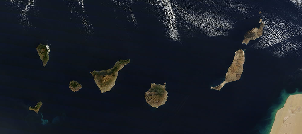 Canary Islands satellite photo