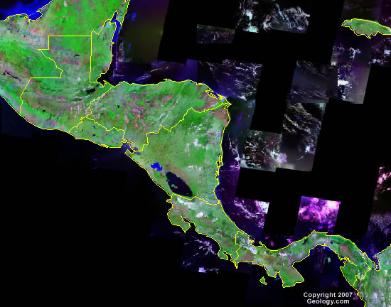 Central America satellite photo