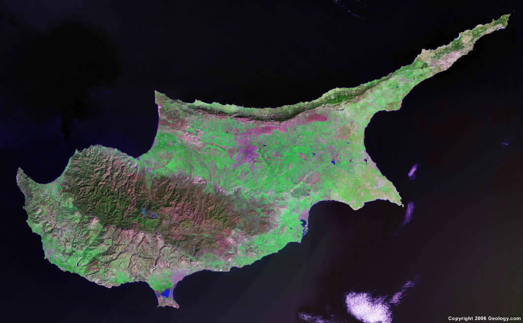 Cyprus Map And Satellite Image   Satellite Image Of Cyprus 