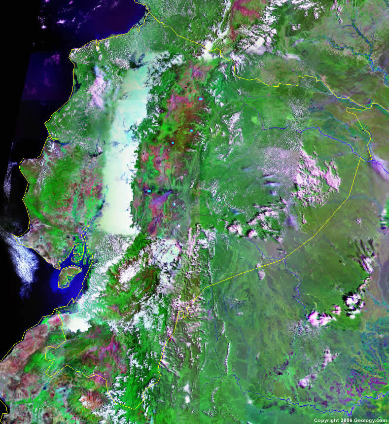 Ekvádoru satelitní fotografie