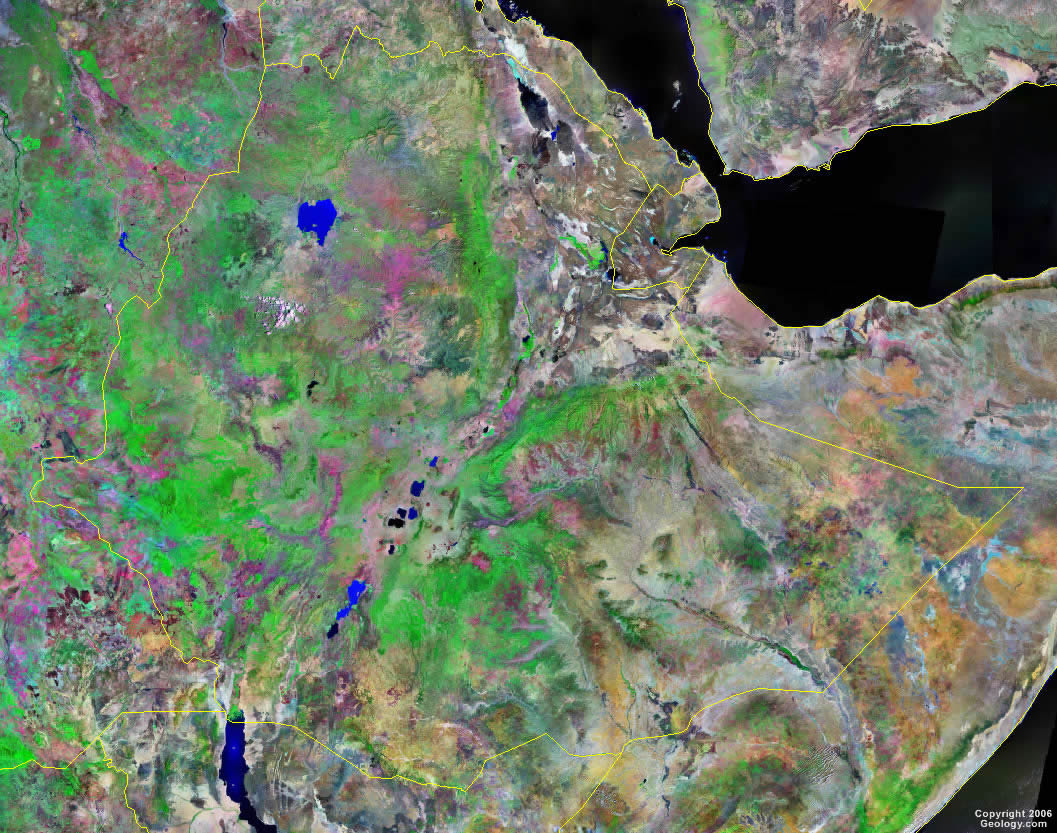 Ethiopia Map And Satellite Image   Satellite Image Of Ethiopia 