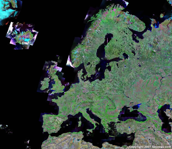 Europe satellite photo