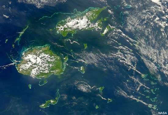 Fiji Map and Satellite Image