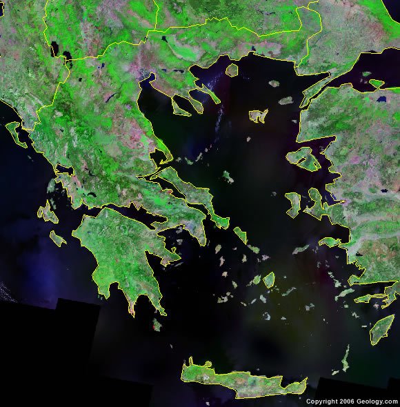 Greece satellite photo