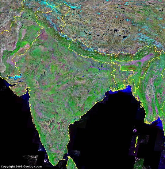 India satellite photo