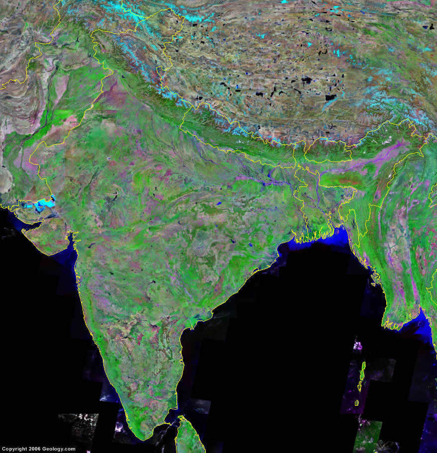 India Map And Satellite Image   Satellite Image Of India 