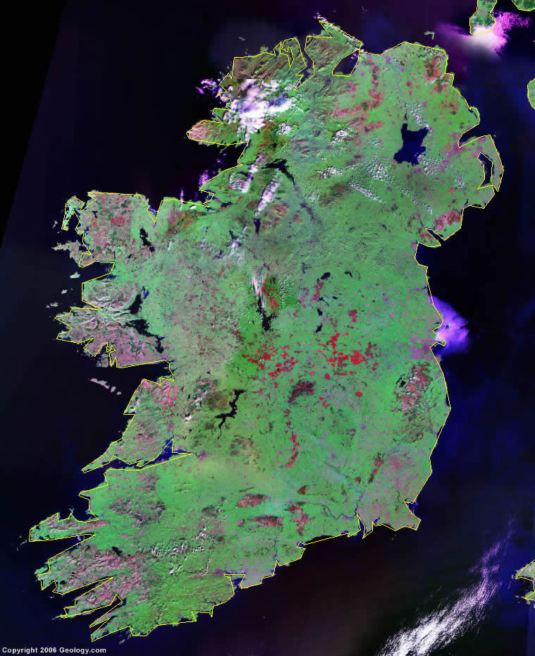 Ireland Map and Satellite Image