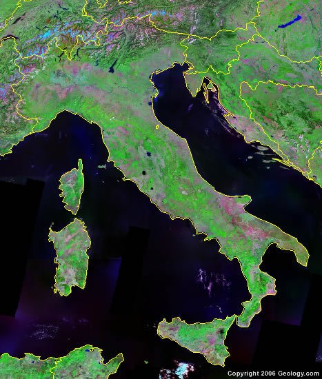 Italy satellite photo