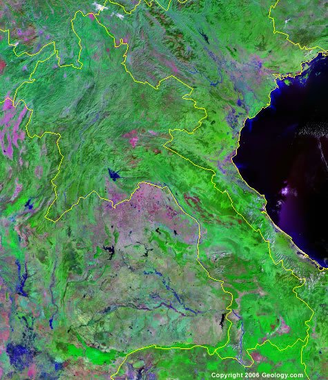 Laos satellite photo