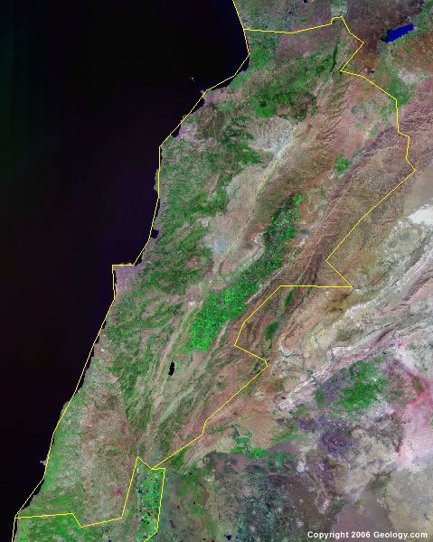 Lebanon satellite photo