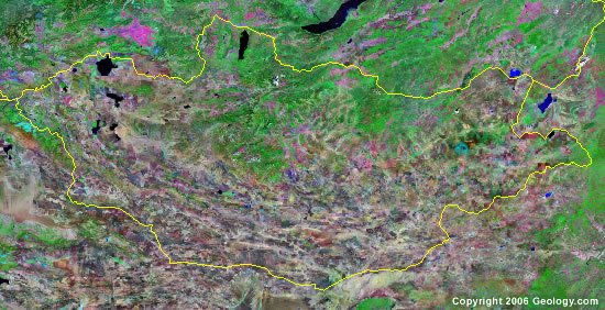 Mongolia satellite photo