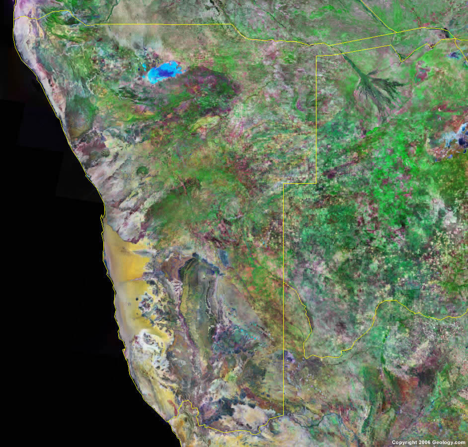 Namibia Map And Satellite Image