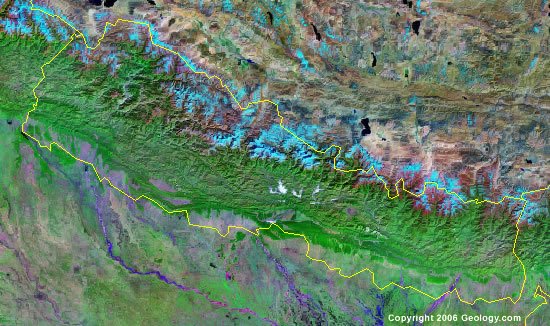 Nepal satellite photo