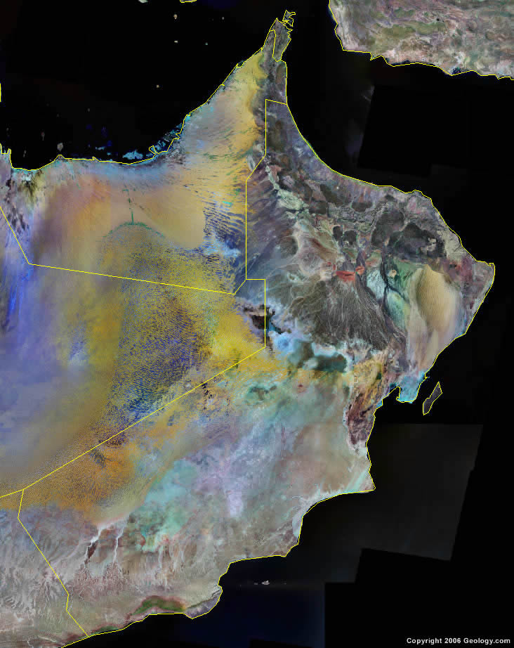 Oman Map and Satellite Image