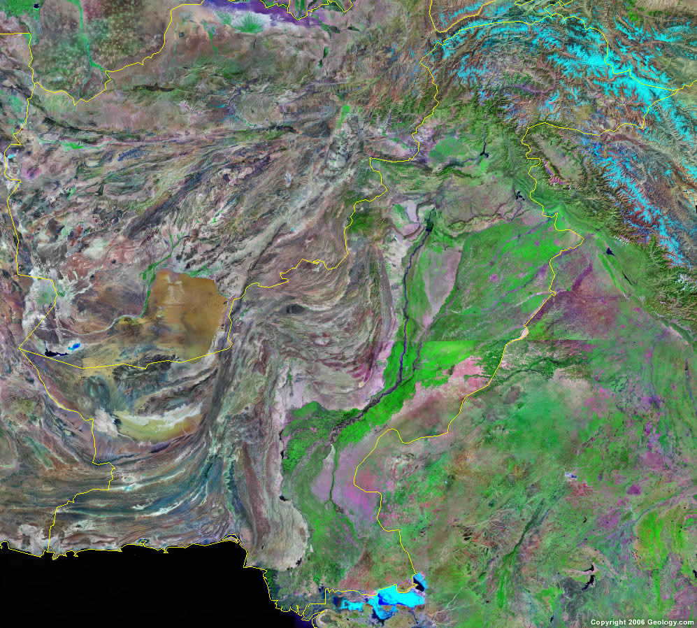 Carte Du Pakistan Et Image Satellite Following   Satellite Image Of Pakistan 