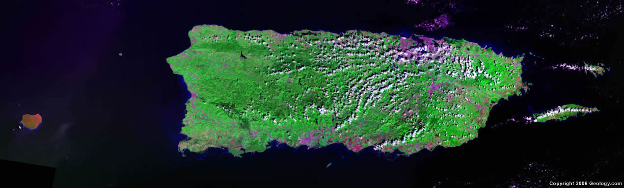 Puerto Rico Map and Satellite Image