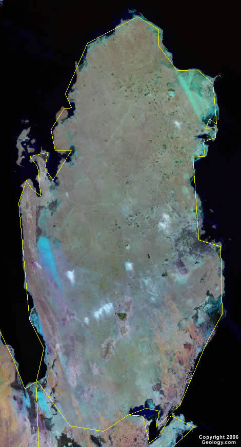 Katar Karte Und Satellitenbild Yakaranda   Satellite Image Of Qatar 