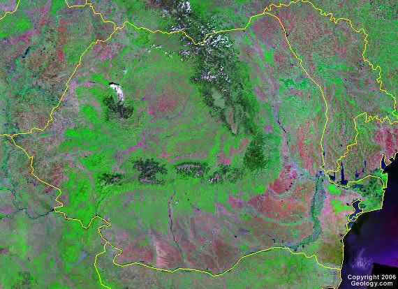 Romania satellite photo