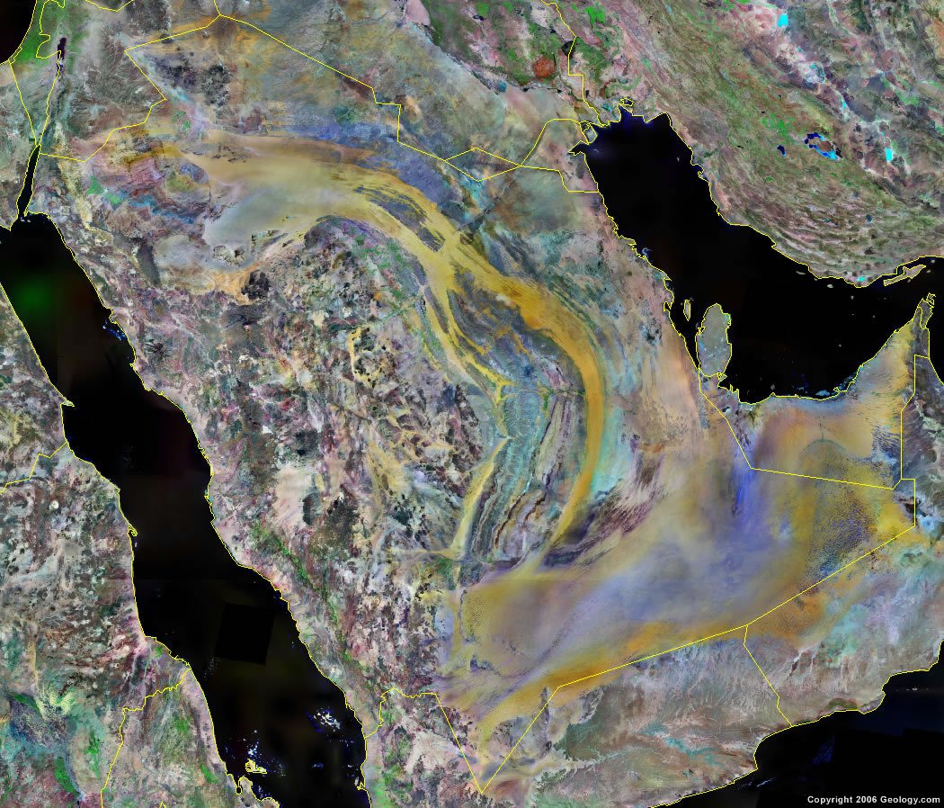 Zdjęcie satelitarne Arabii Saudyjskiej